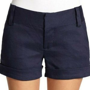Alice and Olivia Navy Cady Cuff Shorts Size 2